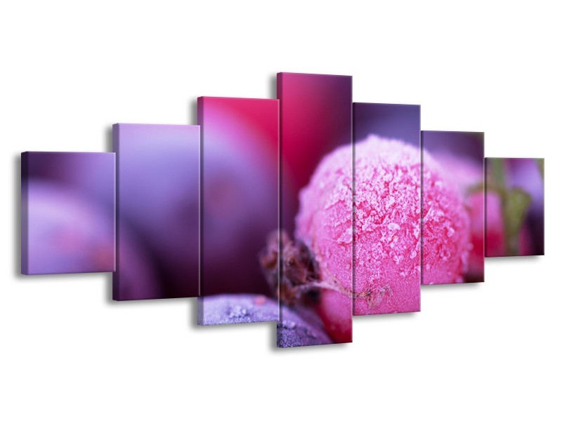 Canvas Schilderij Fruit, Keuken | Paars, Roze | 210x100cm 7Luik