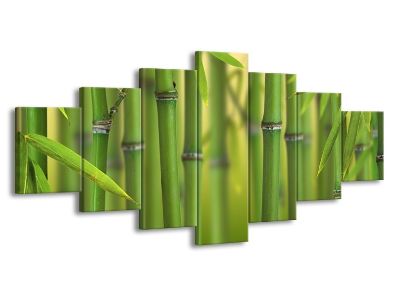 Glasschilderij Bambus, Natuur | Groen, Geel | 210x100cm 7Luik