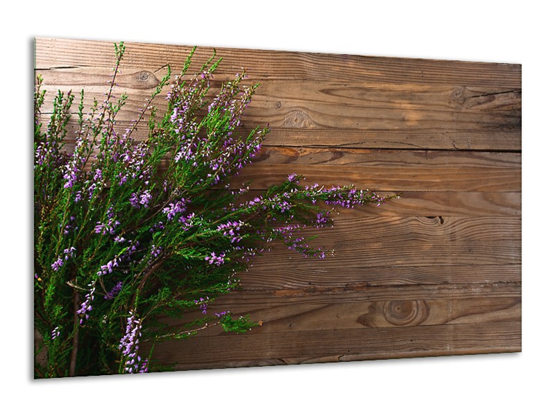 Canvas Schilderij Lavendel, Landelijk | Bruin, Paars, Groen | 120x70cm 1Luik