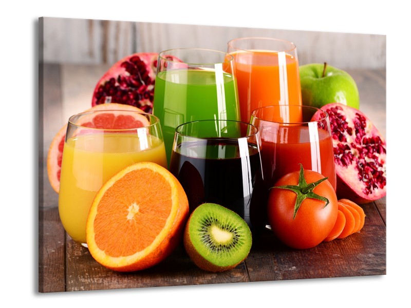 Glasschilderij Groenten, Fruit | Oranje, Geel, Groen | 100x70cm 1Luik