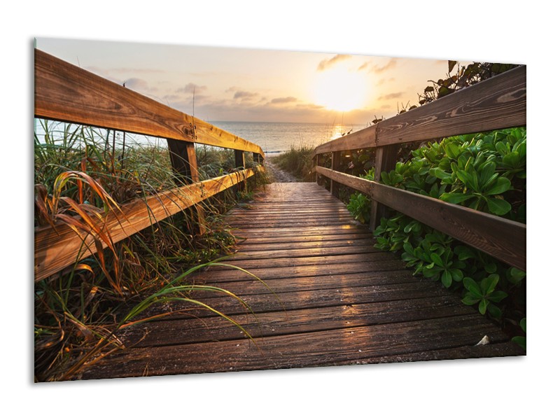 Canvas Schilderij Natuur, Brug | Bruin, Groen | 120x70cm 1Luik