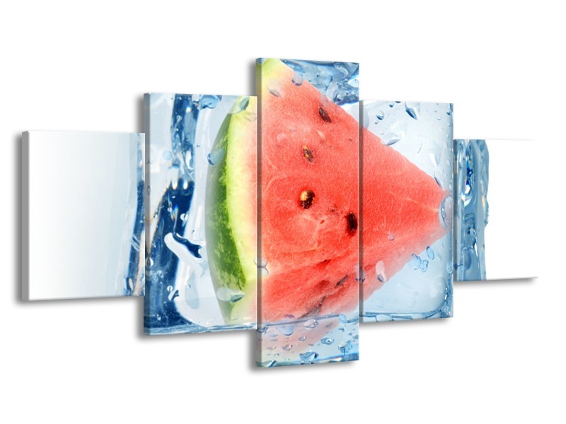 Glasschilderij Fruit, Keuken | Rood, Grijs, Blauw | 150x80cm 5Luik