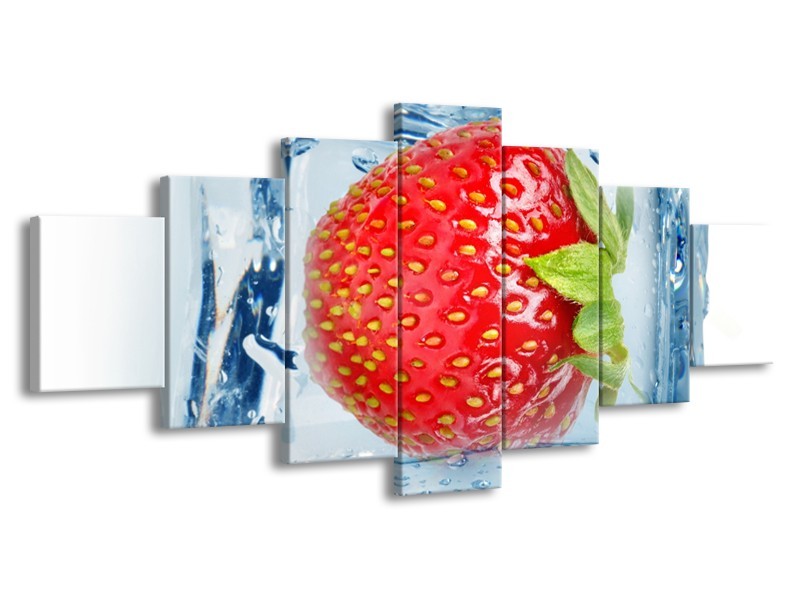 Glasschilderij Fruit, Keuken | Rood, Blauw, Wit | 210x100cm 7Luik