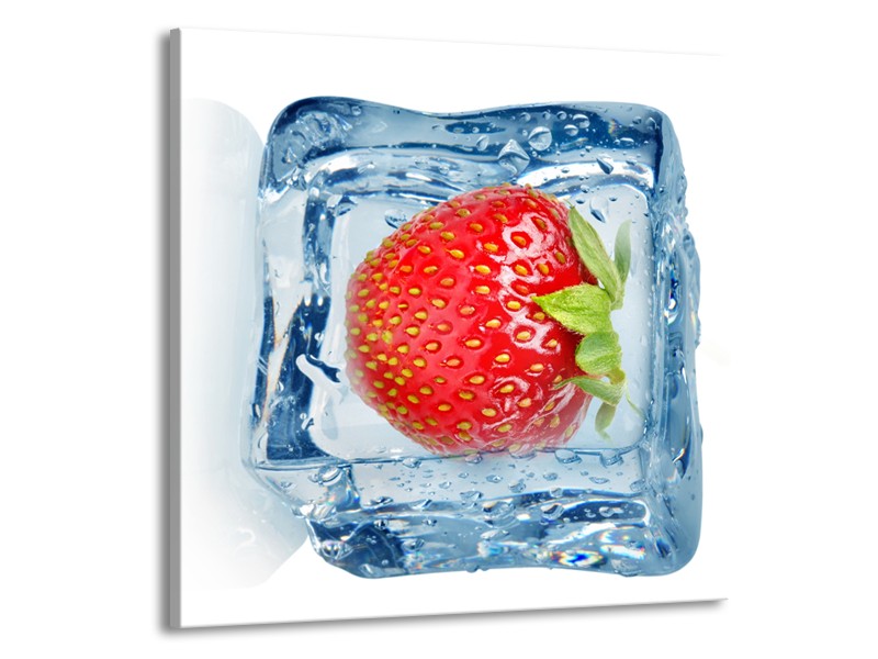 Glasschilderij Fruit, Keuken | Rood, Blauw, Wit | 50x50cm 1Luik