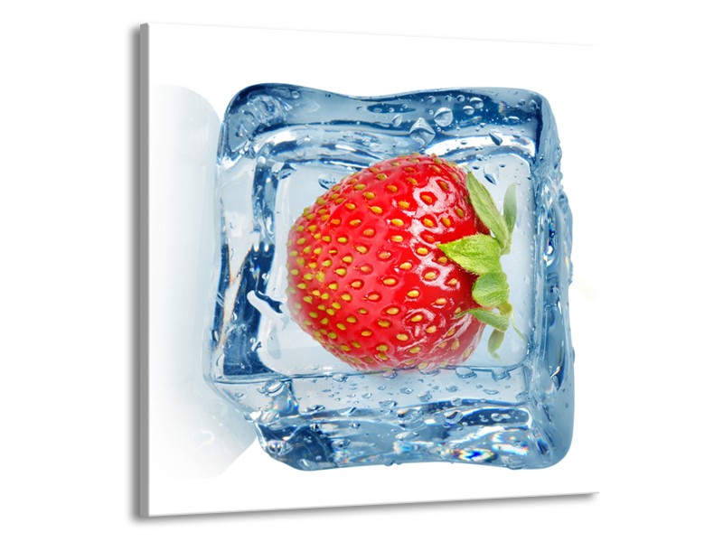 Glasschilderij Fruit, Keuken | Rood, Blauw, Wit | 70x70cm 1Luik