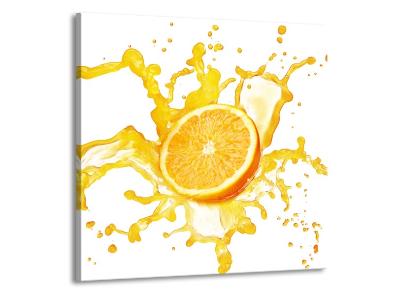 Canvas Schilderij Fruit, Keuken | Geel, Wit | 70x70cm 1Luik
