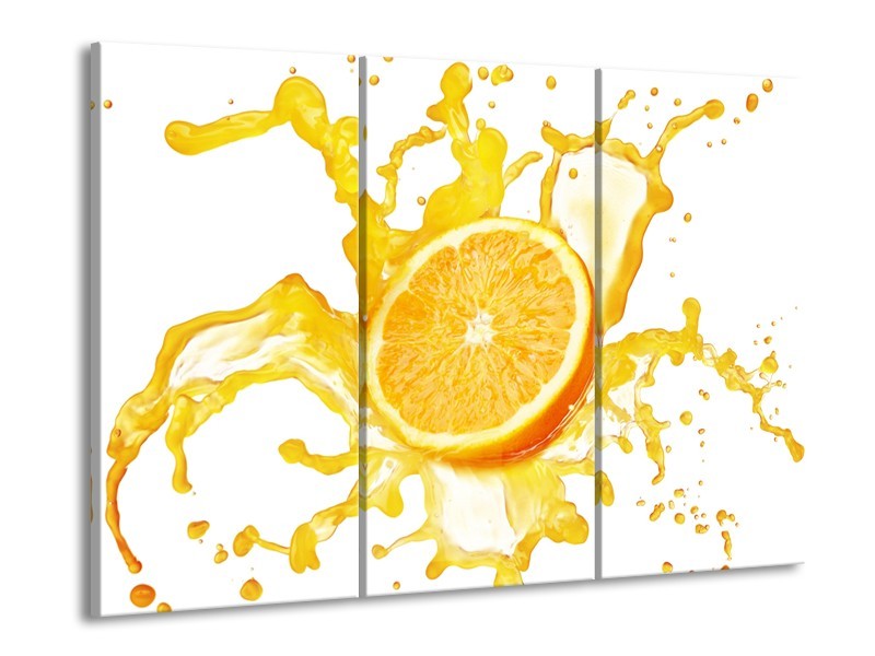 Glasschilderij Fruit, Keuken | Geel, Wit | 60x90cm 3Luik