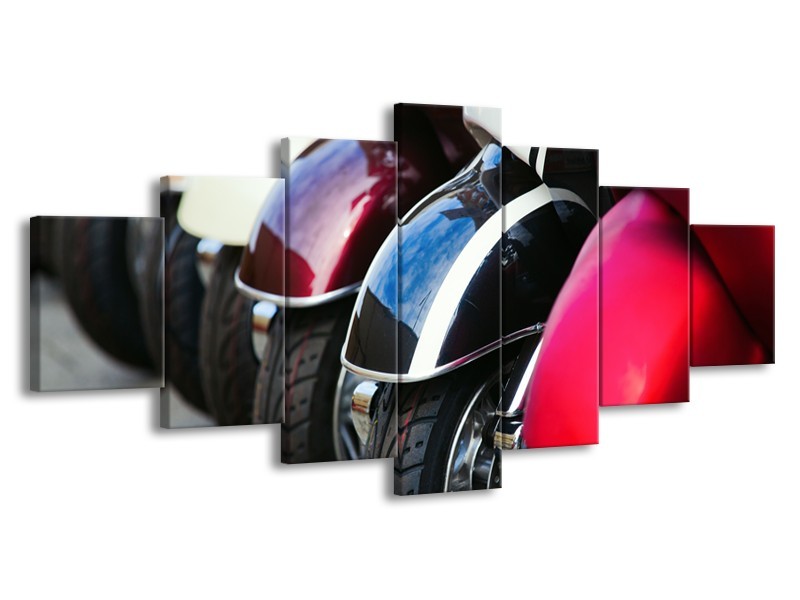 Glasschilderij Scooter | Grijs, Roze, Zwart | 210x100cm 7Luik