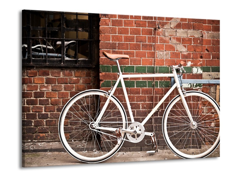 Glasschilderij Fiets | Bruin, Wit | 100x70cm 1Luik