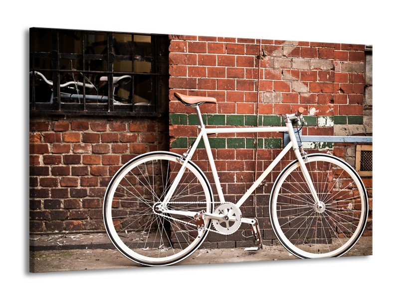 Glasschilderij Fiets | Bruin, Wit | 140x90cm 1Luik