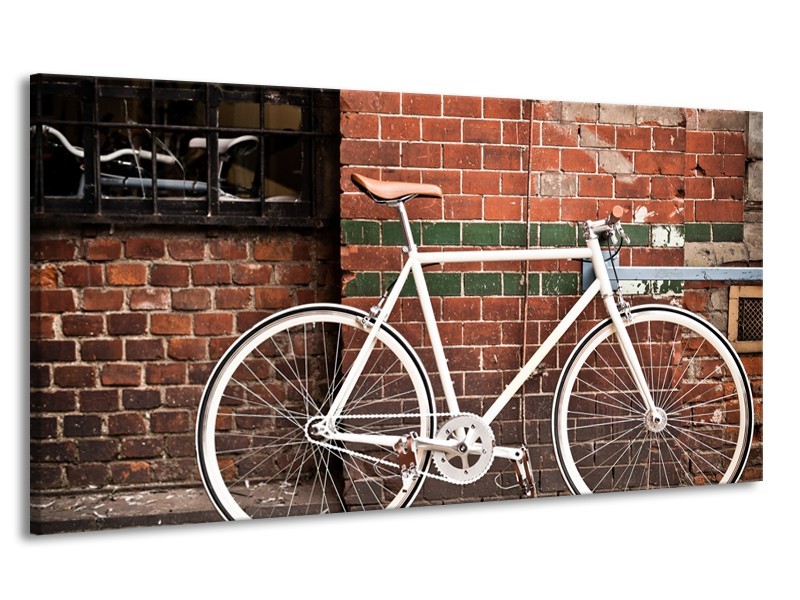 Canvas Schilderij Fiets | Bruin, Wit | 170x90cm 1Luik