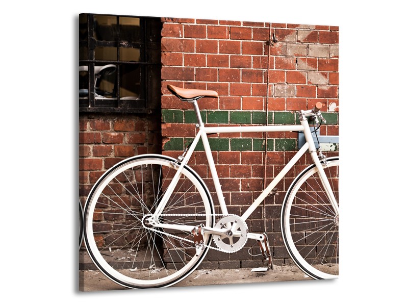 Glasschilderij Fiets | Bruin, Wit | 50x50cm 1Luik