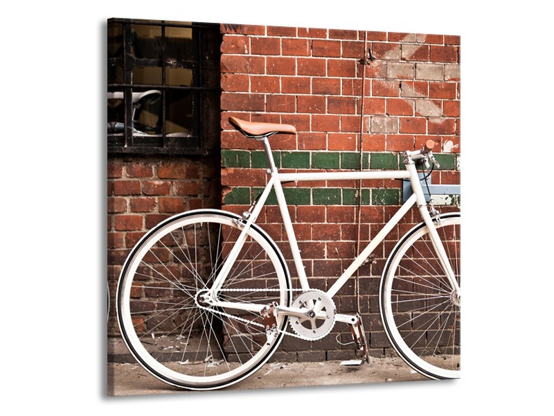 Glasschilderij Fiets | Bruin, Wit | 70x70cm 1Luik