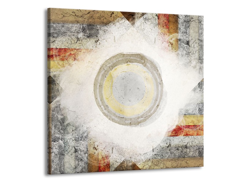Canvas Schilderij Abstract | Grijs, Crème, Bruin | 50x50cm 1Luik