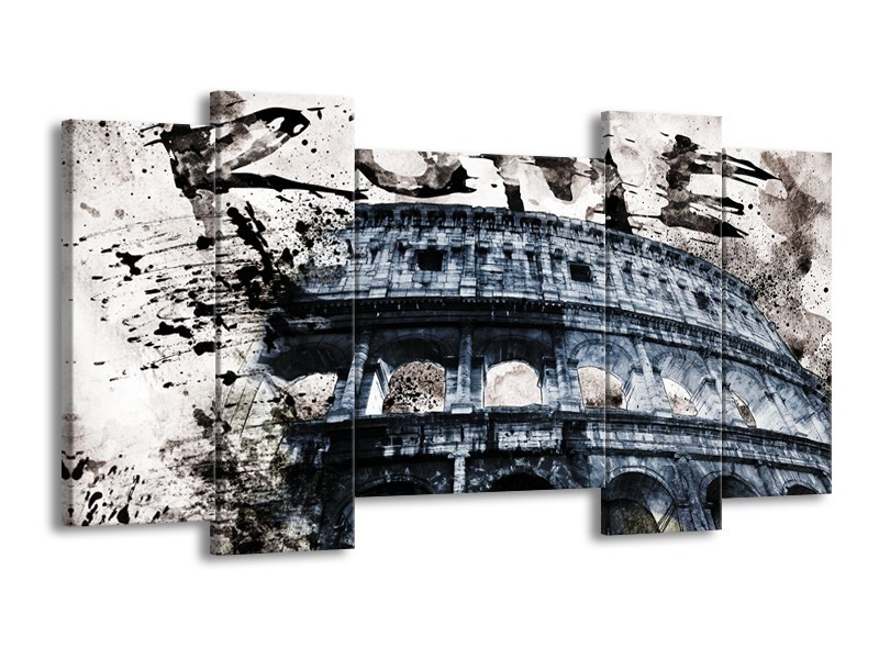 Glasschilderij Italie, Rome | Grijs, Blauw | 120x65cm 5Luik