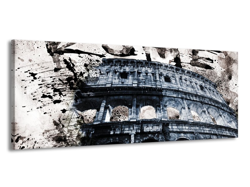 Canvas Schilderij Italie, Rome | Grijs, Blauw | 145x58cm 1Luik