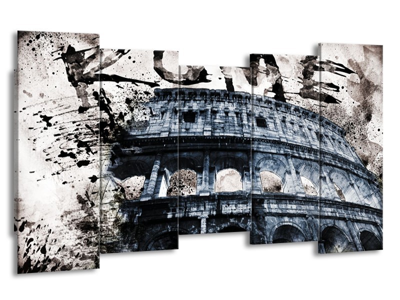 Canvas Schilderij Italie, Rome | Grijs, Blauw | 150x80cm 5Luik