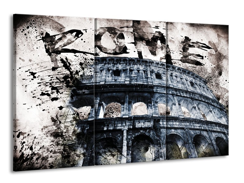 Canvas Schilderij Italie, Rome | Grijs, Blauw | 165x100cm 3Luik