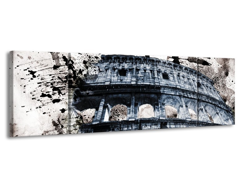 Canvas Schilderij Italie, Rome | Grijs, Blauw | 170x50cm 3Luik