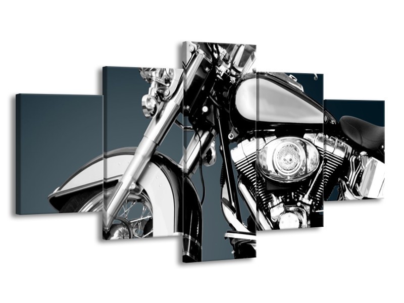 Glasschilderij Motor | Grijs, Zilver | 150x80cm 5Luik