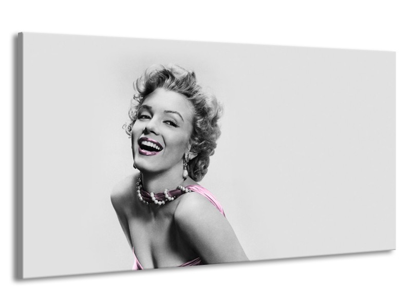 Canvas Schilderij Marilyn Monroe, Muziek | Grijs, Wit, Paars | 190x100cm 1Luik