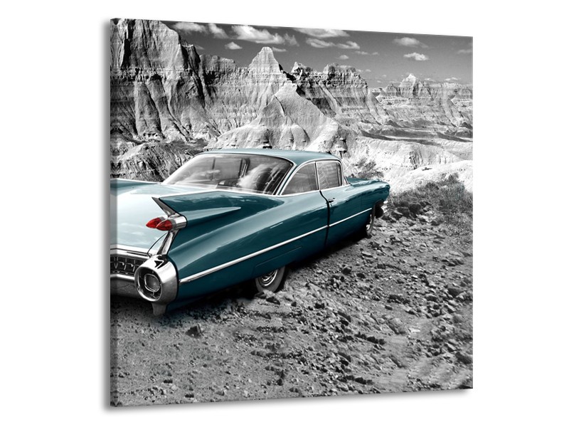 Canvas Schilderij Oldtimer, Auto | Zwart, Wit | 50x50cm 1Luik