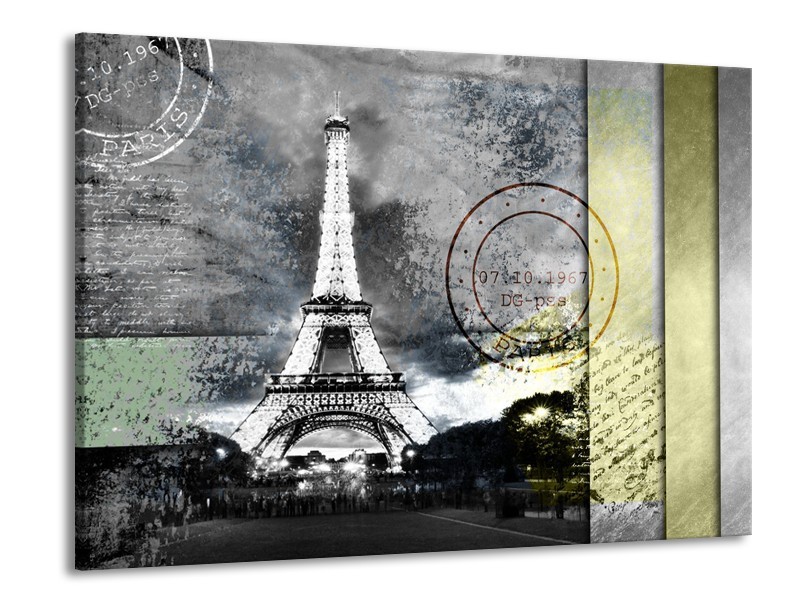Glasschilderij Parijs, Eiffeltoren | Grijs | 100x70cm 1Luik