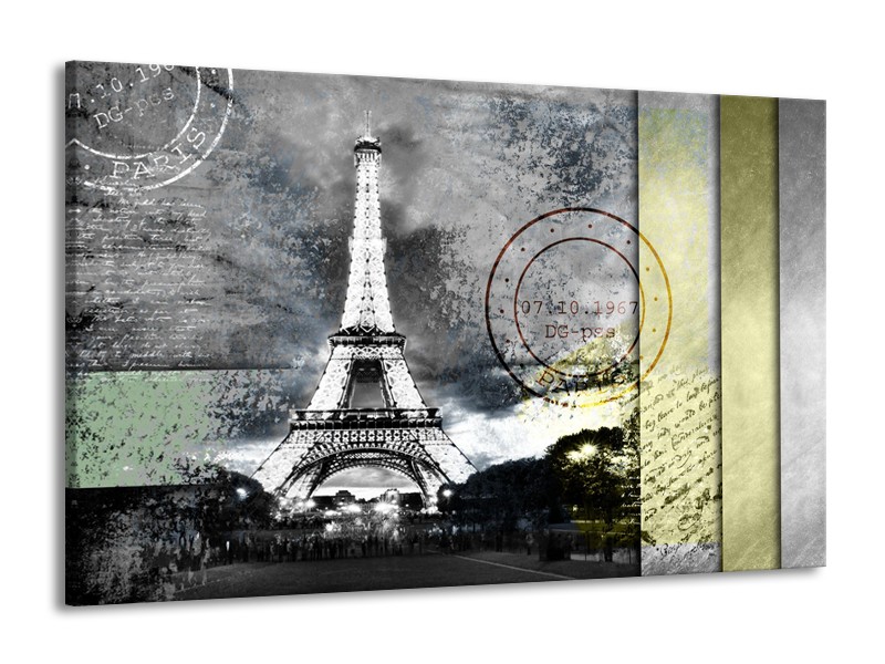 Canvas Schilderij Parijs, Eiffeltoren | Grijs | 140x90cm 1Luik