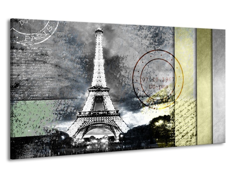 Canvas Schilderij Parijs, Eiffeltoren | Grijs | 190x100cm 1Luik