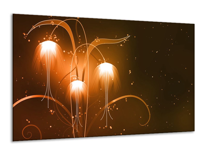 Glasschilderij Design, Abstract | Bruin, Goud | 120x70cm 1Luik