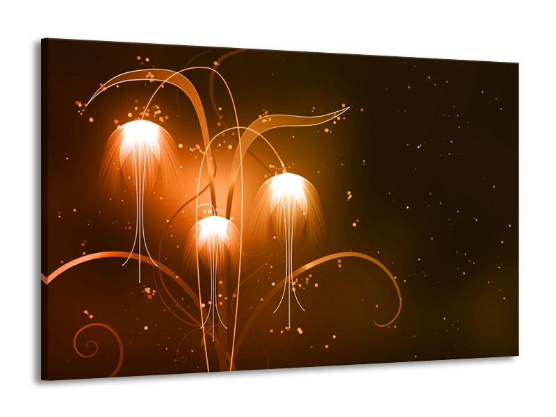 Glasschilderij Design, Abstract | Bruin, Goud | 140x90cm 1Luik