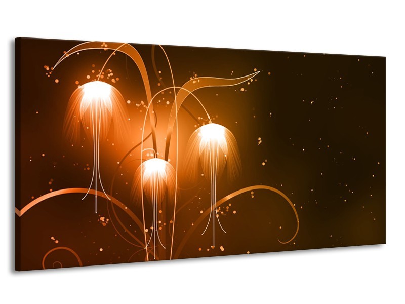 Canvas Schilderij Design, Abstract | Bruin, Goud | 170x90cm 1Luik