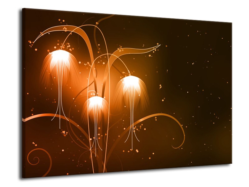 Glasschilderij Design, Abstract | Bruin, Goud | 70x50cm 1Luik