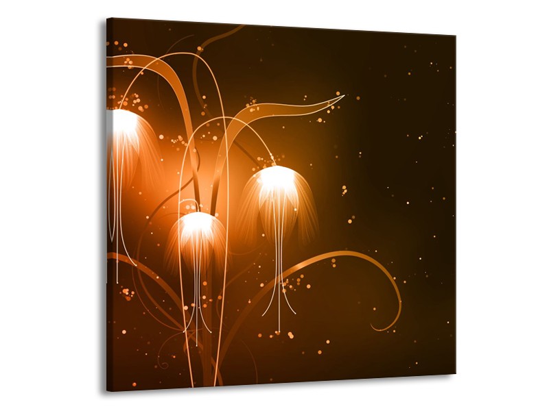 Glasschilderij Design, Abstract | Bruin, Goud | 70x70cm 1Luik