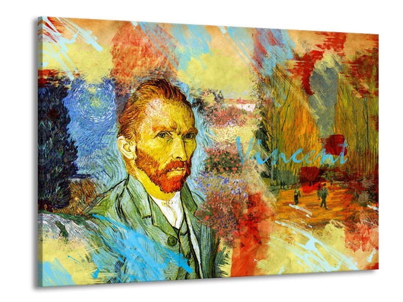 Glasschilderij Van Gogh, Modern | Oranje, Geel, Bruin | 100x70cm 1Luik