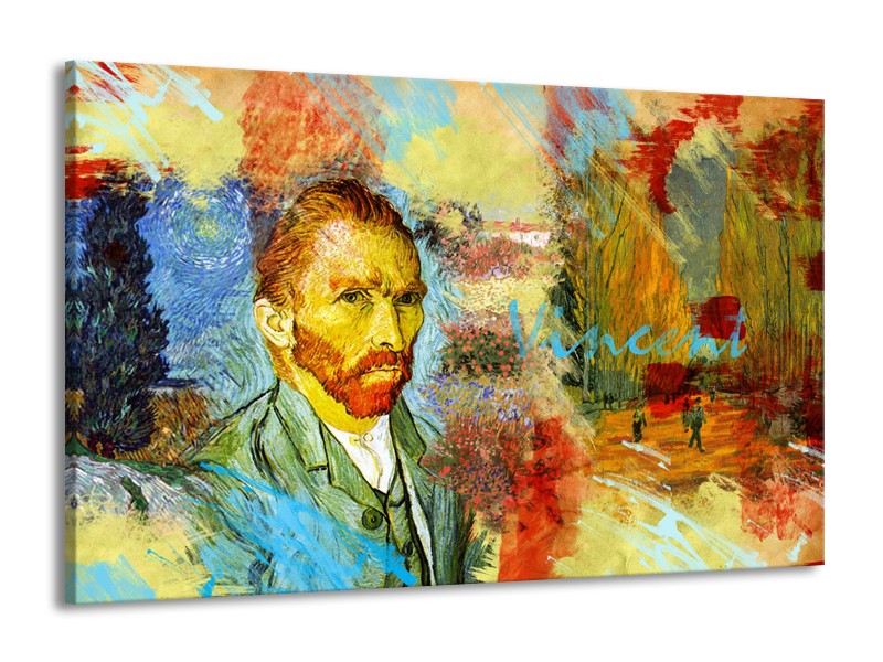 Canvas Schilderij Van Gogh, Modern | Oranje, Geel, Bruin | 140x90cm 1Luik