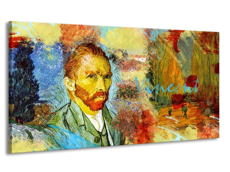 Canvas Schilderij Van Gogh, Modern | Oranje, Geel, Bruin | 170x90cm 1Luik