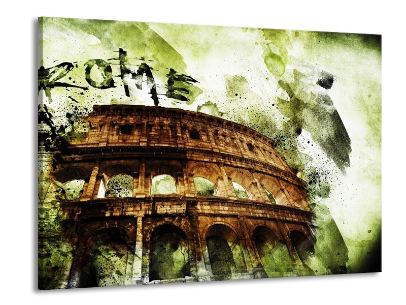 Canvas Schilderij Italie, Rome | Groen, Bruin | 100x70cm 1Luik