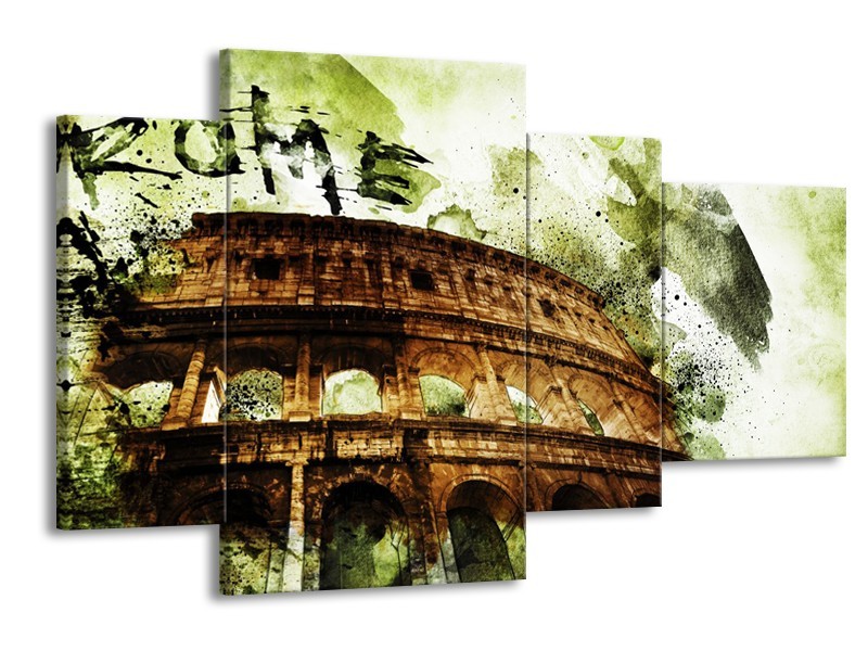 Glasschilderij Italie, Rome | Groen, Bruin | 120x75cm 4Luik