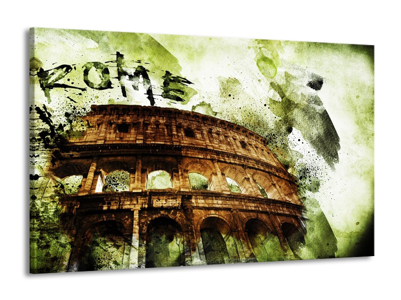 Canvas Schilderij Italie, Rome | Groen, Bruin | 140x90cm 1Luik