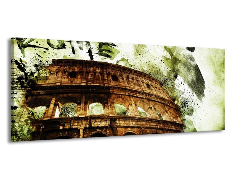Canvas Schilderij Italie, Rome | Groen, Bruin | 145x58cm 1Luik
