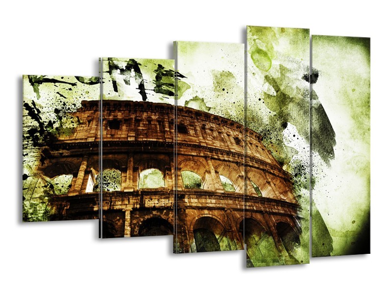 Canvas Schilderij Italie, Rome | Groen, Bruin | 150x100cm 5Luik