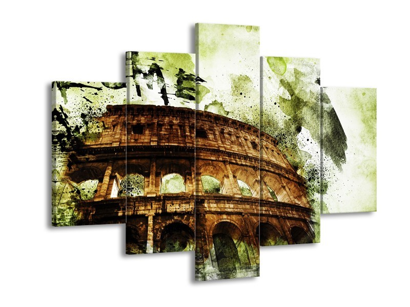 Canvas Schilderij Italie, Rome | Groen, Bruin | 150x105cm 5Luik