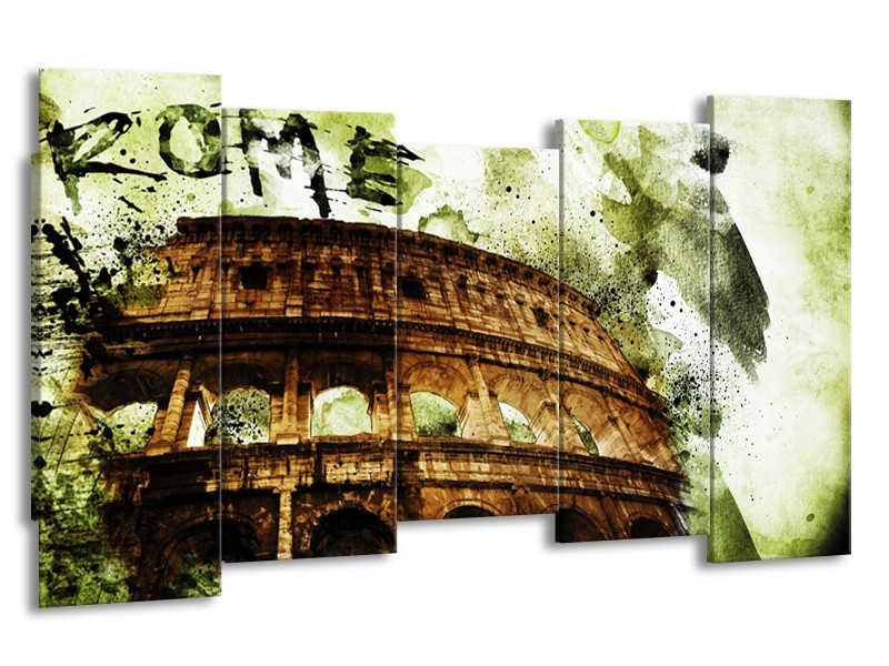 Canvas Schilderij Italie, Rome | Groen, Bruin | 150x80cm 5Luik