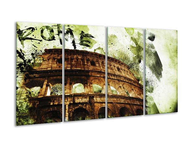 Canvas Schilderij Italie, Rome | Groen, Bruin | 160x80cm 4Luik
