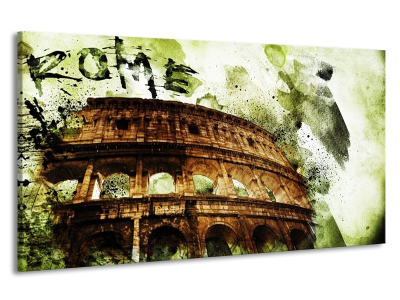Canvas Schilderij Italie, Rome | Groen, Bruin | 190x100cm 1Luik