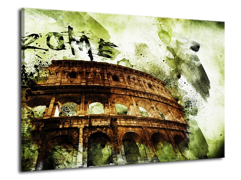 Canvas Schilderij Italie, Rome | Groen, Bruin | 70x50cm 1Luik