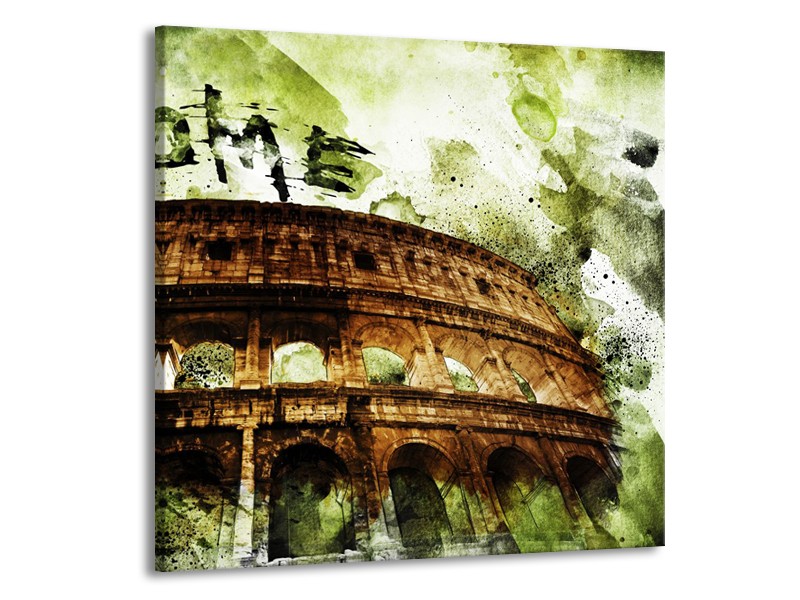 Canvas Schilderij Italie, Rome | Groen, Bruin | 70x70cm 1Luik