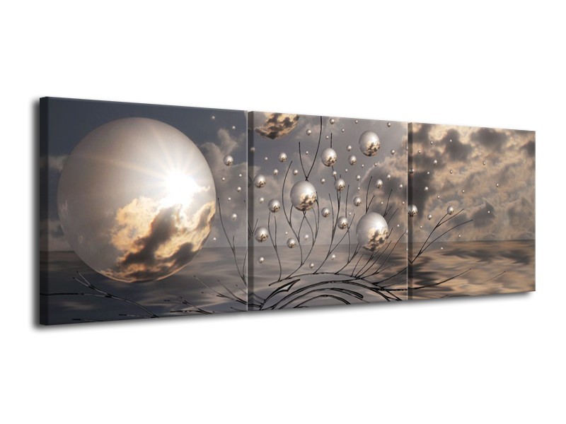 Canvas Schilderij Design | Grijs | 120x40cm 3Luik