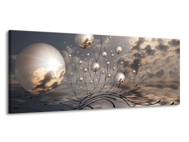 Canvas Schilderij Design | Grijs | 145x58cm 1Luik